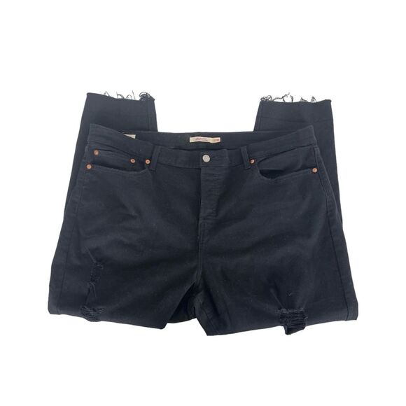 Levi’s Wedgie Skinny Fit Black Raw Hem Jeans - Picture 4 of 10